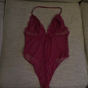 Burgundy Lace Bodysuit